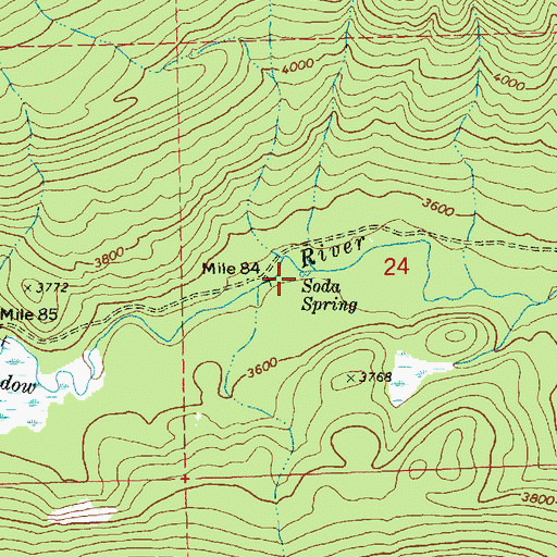 Topographic Map of Soda Spring, WA