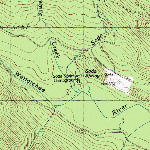 Topographic Map of Soda Spring, WA