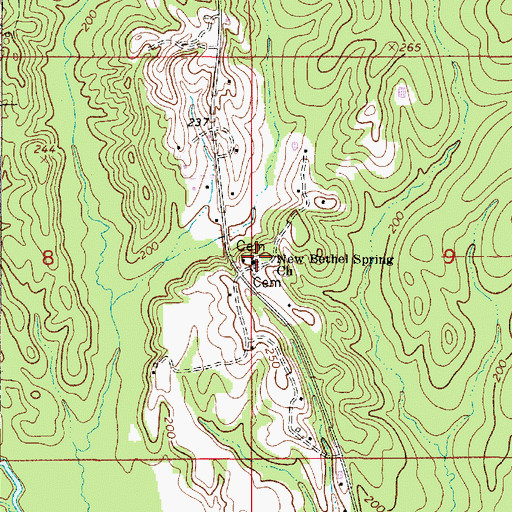 Topographic Map of New Bethel Spring Church, AL