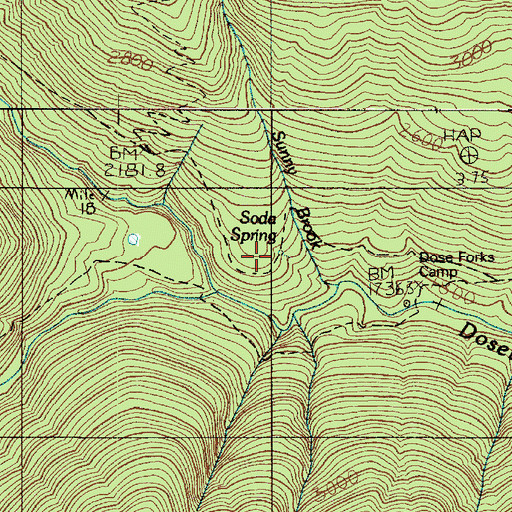 Topographic Map of Soda Springs, WA