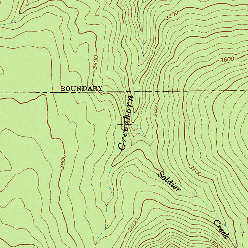 Topographic Map of Soldier Creek, WA
