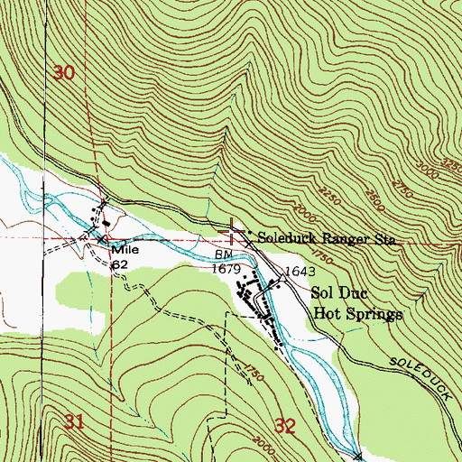 Topographic Map of Soleduck Ranger Station, WA