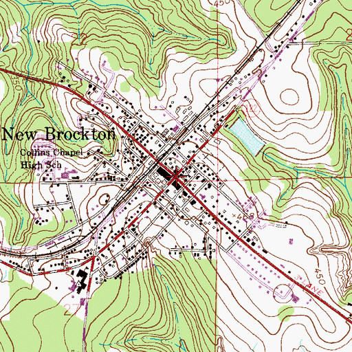 Topographic Map of New Brockton, AL