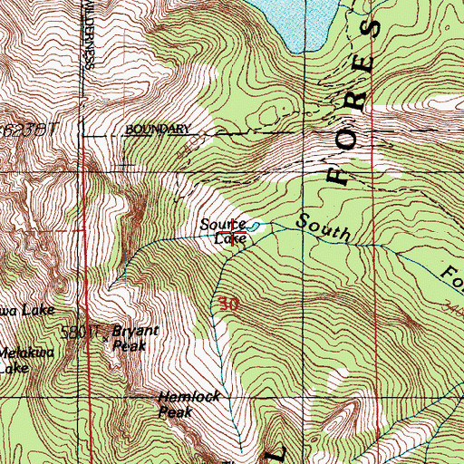 Topographic Map of Source Lake, WA