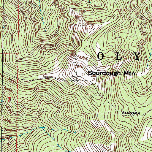 Topographic Map of Sourdough Mountain, WA