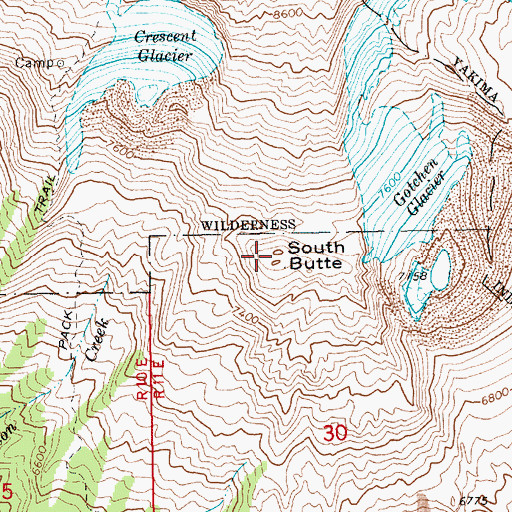 Topographic Map of South Butte, WA