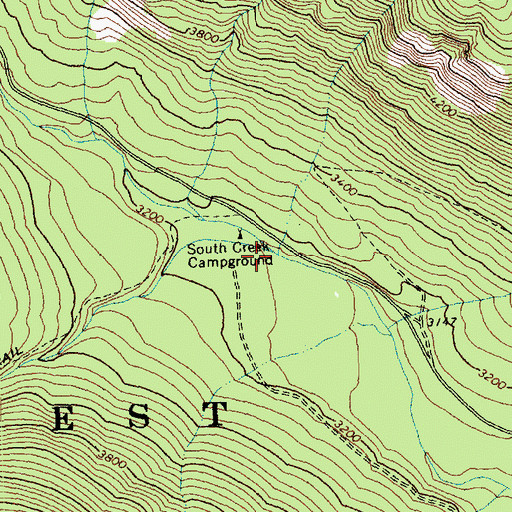 Topographic Map of South Creek, WA