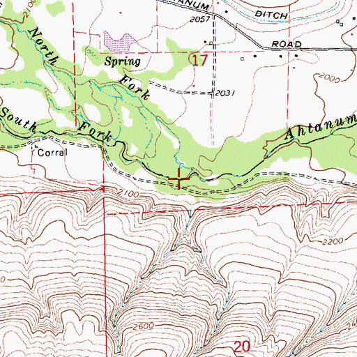 Topographic Map of South Fork Ahtanum Creek, WA