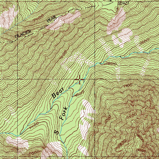 Topographic Map of South Fork Bear Creek, WA