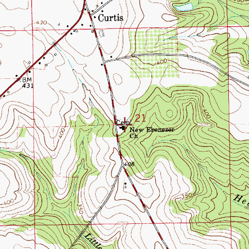 Topographic Map of New Ebenezer Baptist Church, AL