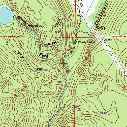 Topographic Map of South Fork Calispell Creek, WA