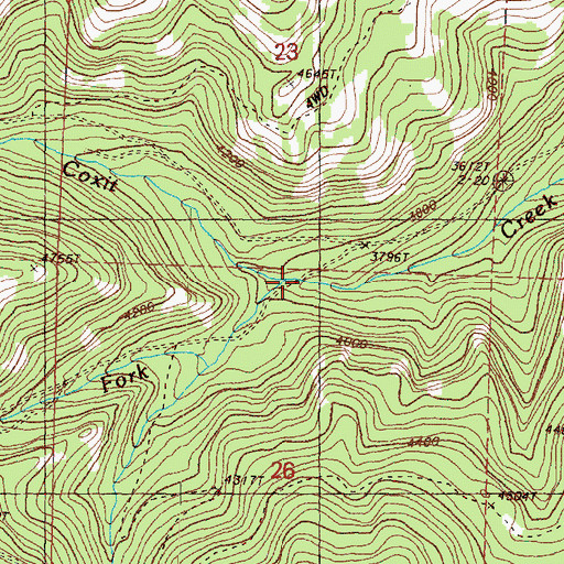 Topographic Map of South Fork Coxit Creek, WA