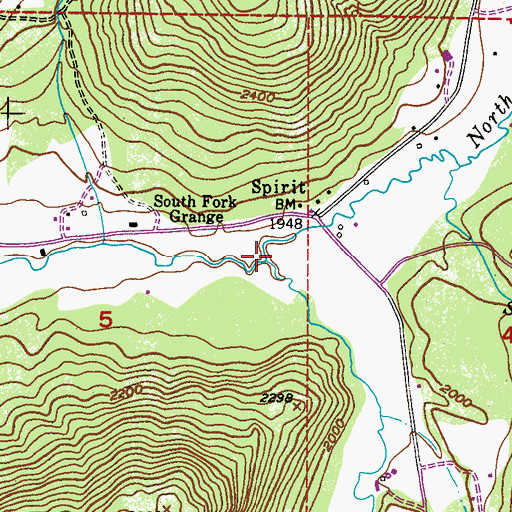 Topographic Map of South Fork Deep Creek, WA