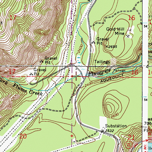 Topographic Map of South Fork Flume Creek, WA