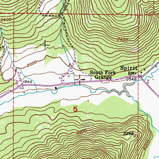 Topographic Map of South Fork Grange, WA