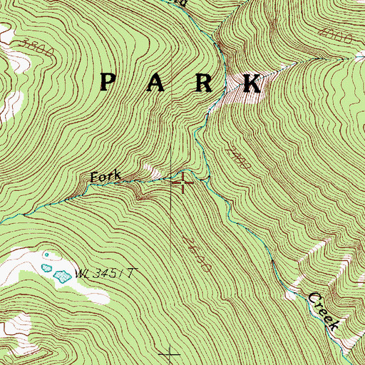 Topographic Map of South Fork Kimta Creek, WA