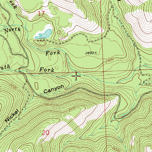 Topographic Map of South Fork Libby Creek, WA
