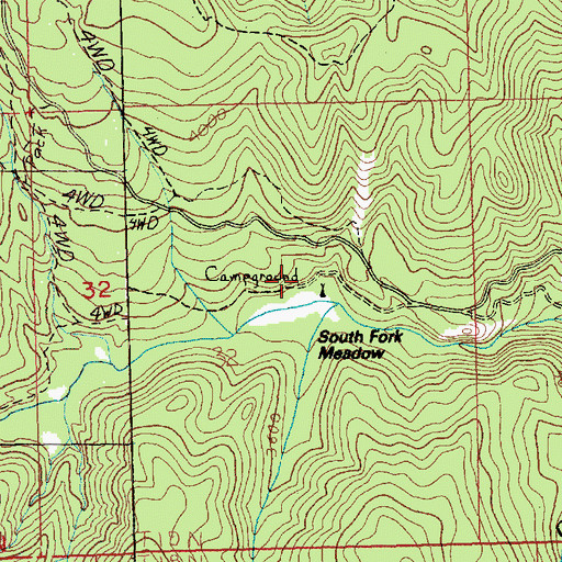 Topographic Map of South Fork Meadow, WA