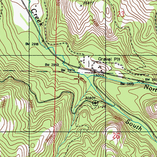 Topographic Map of South Fork O'Brien Creek, WA