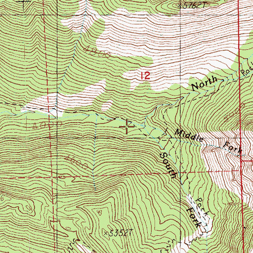 Topographic Map of South Fork Paris Creek, WA