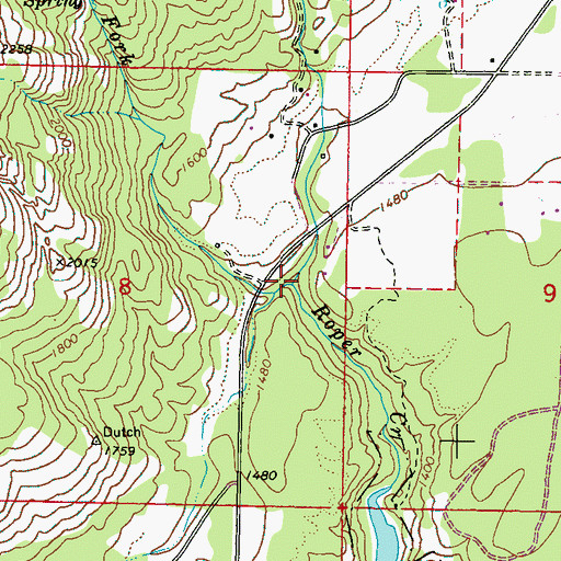 Topographic Map of South Fork Roper Creek, WA