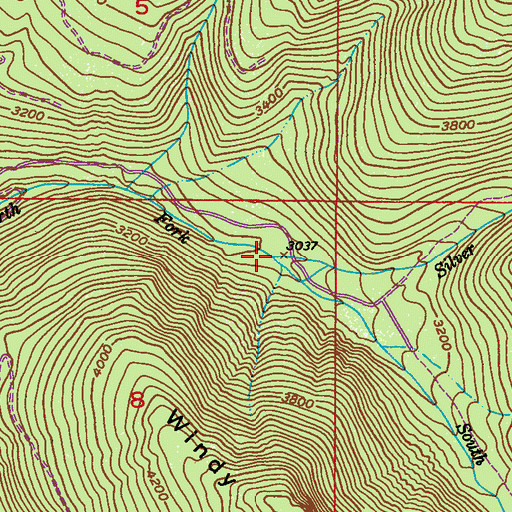 Topographic Map of South Fork Silver Creek, WA