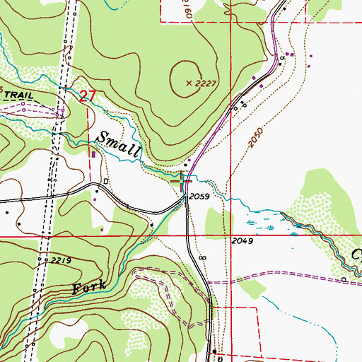 Topographic Map of South Fork Small Creek, WA