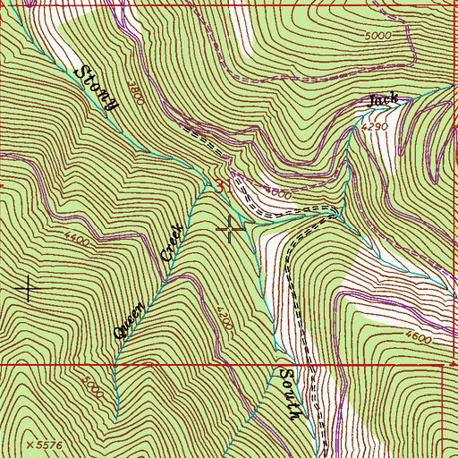 Topographic Map of South Fork Stony Creek, WA