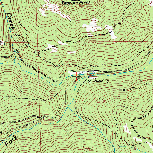 Topographic Map of South Fork Taneum Creek, WA