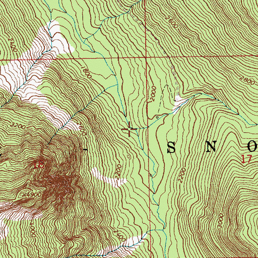 Topographic Map of South Fork Trout Creek, WA