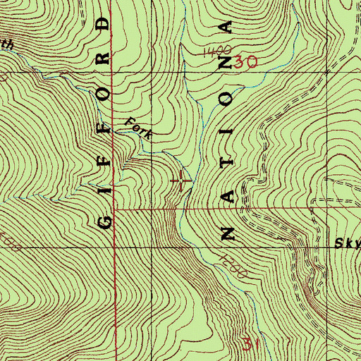 Topographic Map of South Fork Willame Creek, WA