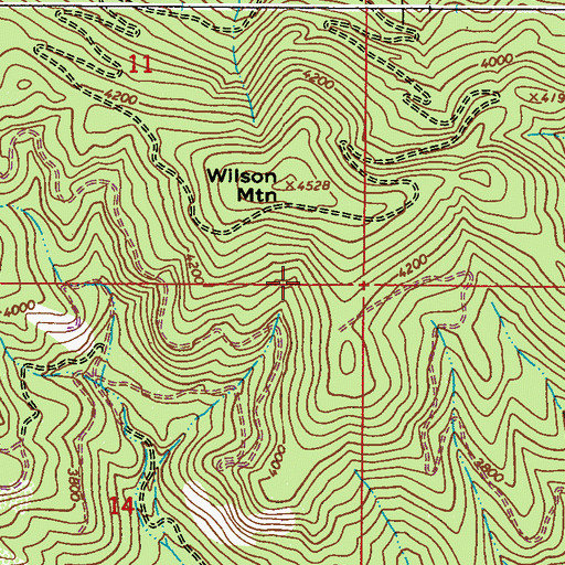 Topographic Map of Wilson Creek, WA