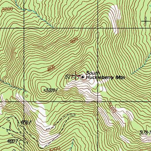 Topographic Map of South Huckleberry Mountain, WA