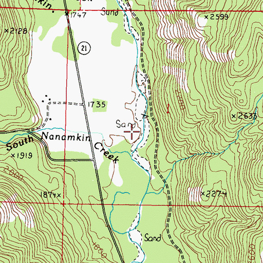 Topographic Map of South Nanamkin Creek, WA