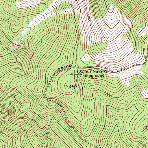 Topographic Map of South Navarre Campground, WA