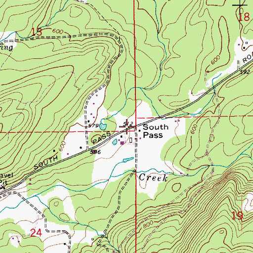 Topographic Map of South Pass, WA