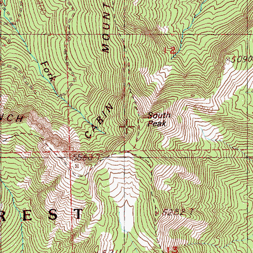 Topographic Map of South Peak, WA