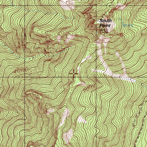 Topographic Map of South Point Trail, WA