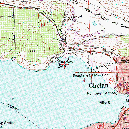 Topographic Map of Spaders Bay, WA