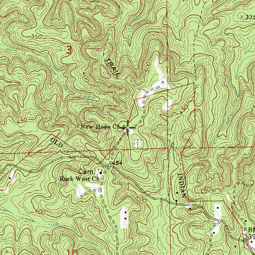 Topographic Map of New Hope Church, AL