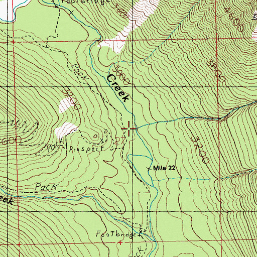 Topographic Map of Spanish Camp Creek, WA