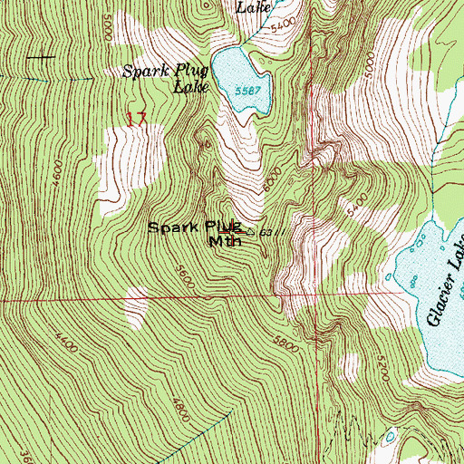 Topographic Map of Spark Plug Mountain, WA