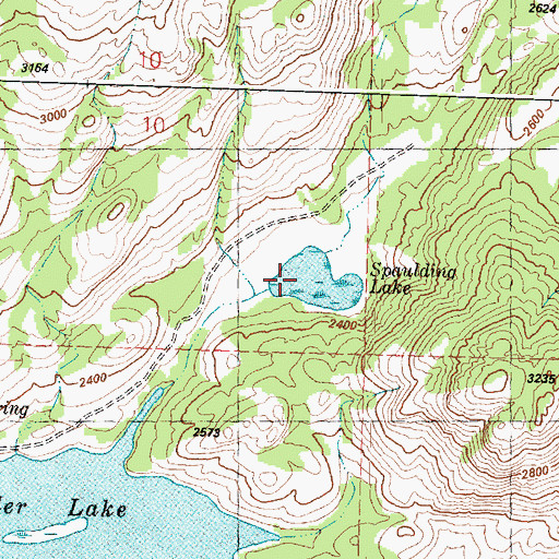 Topographic Map of Spaulding Lake, WA