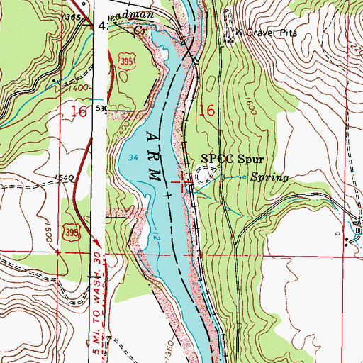 Topographic Map of SPCC Spur, WA