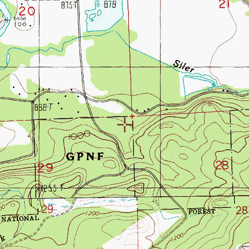 Topographic Map of Spears Creek, WA