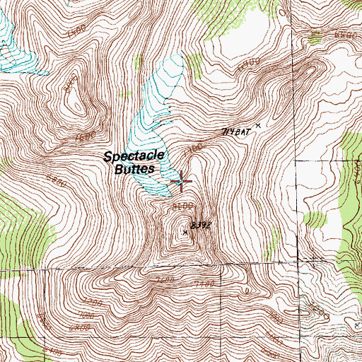 Topographic Map of Spectacle Buttes, WA