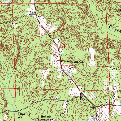 Topographic Map of New Hope Church of God, AL