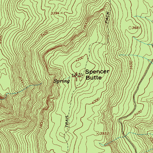 Topographic Map of Spencer Butte, WA