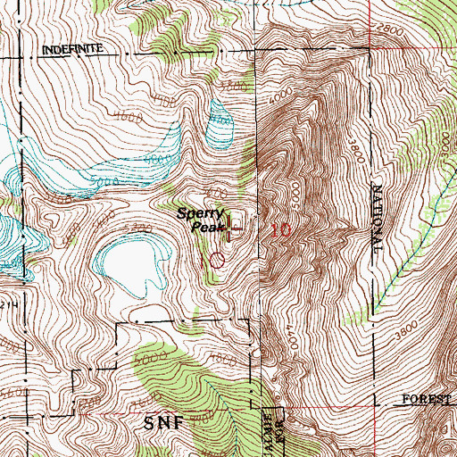 Topographic Map of Sperry Peak, WA