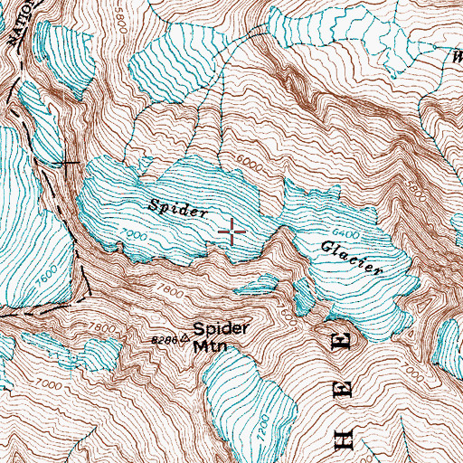 Topographic Map of Spider Glacier, WA